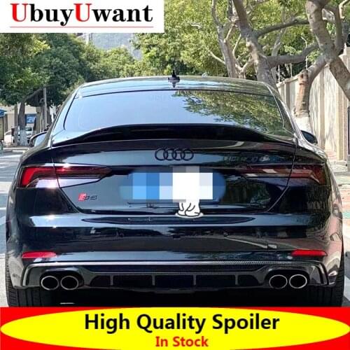 For AUDI A5 S5 RS5 2008-2021 Sportback Coupe 2Doors/4Doors Rear Genuine Carbon Fiber Trunk Spoiler Deck Wing R-Style
