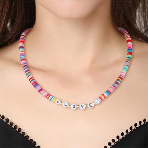 2021 '\ Necklace Femme Fashion Handmade Bohemian Charm Polymer Colorful Collar For Women Collier
