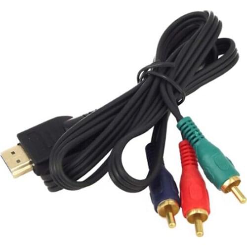 1M HDMI-compatible Male to 3 RCA Video Audio AV Adapter Cable 3RCA Stereo Converter Component for TV Set-Box DV DVD PC