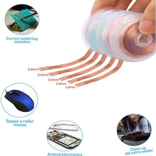 1PC 1.5-3.5mm Width Welding Wires Desoldering Braid Solder Remover Wick Wire Repair Tool