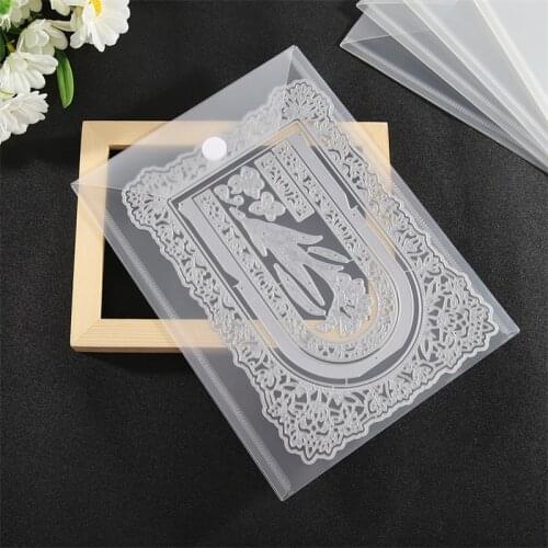 10 Pcs/Set Large Plastic Stamp And Die Storage Pockets Storage Sheets For Crafters Collect Stamps Cutting Dies Cards Portable