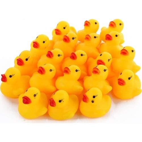 10pcs/lot Shower Supplies Floating Squeaky Rubber Ducks Bath Massage for Children Boys Girls Water Swimming Pool Accesorios Spa