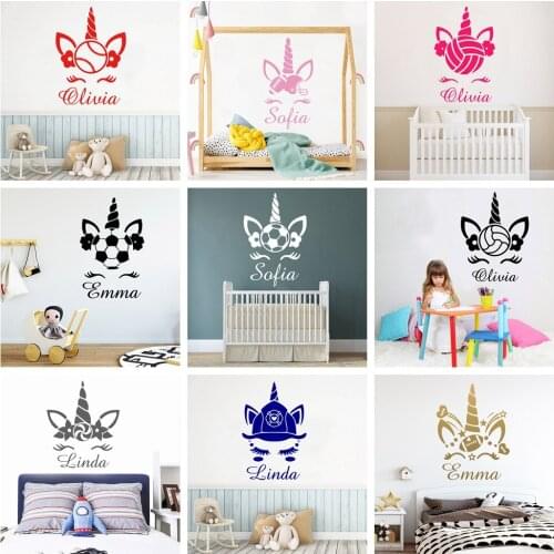14 Color Unicore Wall Stickers Art Wallpaper For Baby Bedroom Decoration Vinyl Decals Kids Room Vinyl Sticker Mural