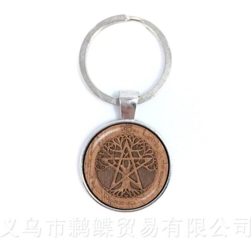 2018 OM Yoga Trend Keychains Pentacle Flower of Life Cabochon Glass Keyring Gift For Friends