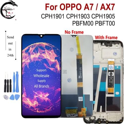 6.2" LCD With Frame For OPPO A7 AX7 LCD Display Screen Touch Panel Sensor Digitizer Assembly For OPPO A7 Display Replacement