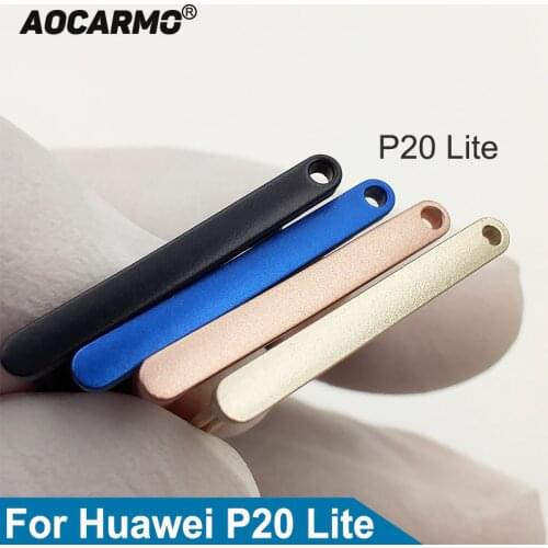 Aocarmo SD Memory Card MicroSD Holder Nano Sim Card Tray Slot Adapter For Huawei P20 Lite P20lite