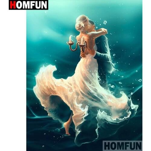 HOMFUN Full Square/Round Drill 5D DIY Diamond Painting "Couple characters" Embroidery Cross Stitch 3D Home Decor Gift A11825