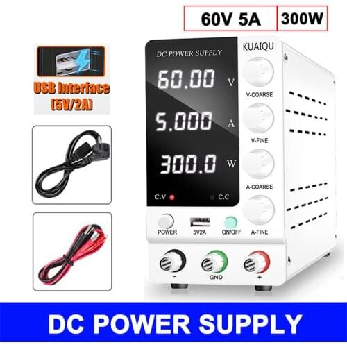 Lab 60V5A 4-Digital DC Power Supplies 120V3A Adjustable Switching power source 30V10A Voltage regulator With USB charging port