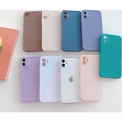 Fashion Candy Phone Case For iPhone 11 12 Pro Max XS X XR 7 8 plus SE 2020 mini Shockproof Soft Silicone Cases Cover