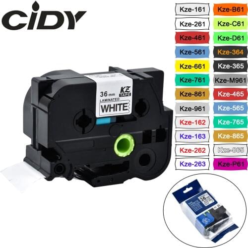 CIDY Tze-261 36mm tze label tape compatible Brother p-touch printers Tze261 for Brother P Touch Tze PT Labeler tz261 tze 261