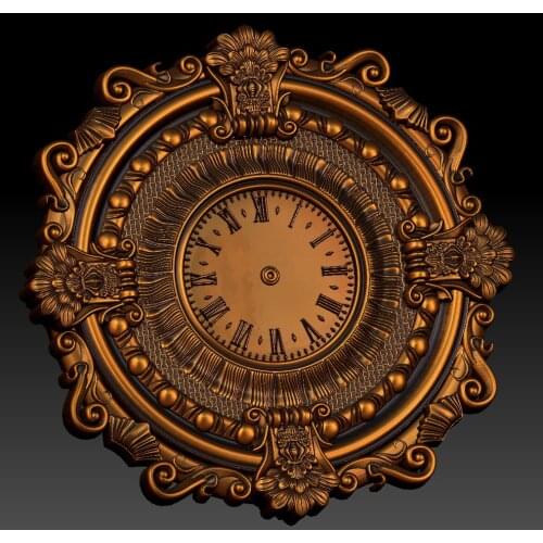 Digital file in STL format clock for CNC 3D relief carving engraving C36-4