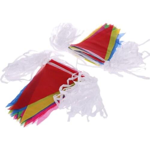 Colorful 80m Triangle Flag Pennant Bunting String Banner Garland Festival Party Holiday Decor