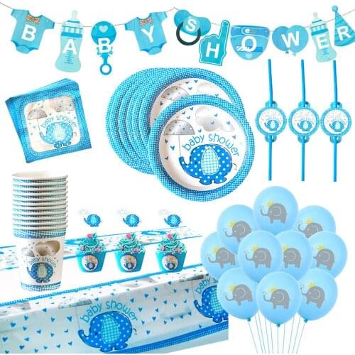 Girl Boy Baby Shower Decor Baby 2 1st 1 One Birthday Party Decor Elephant Boy Babyshower Supplies Gender Secret Its a boy Decor