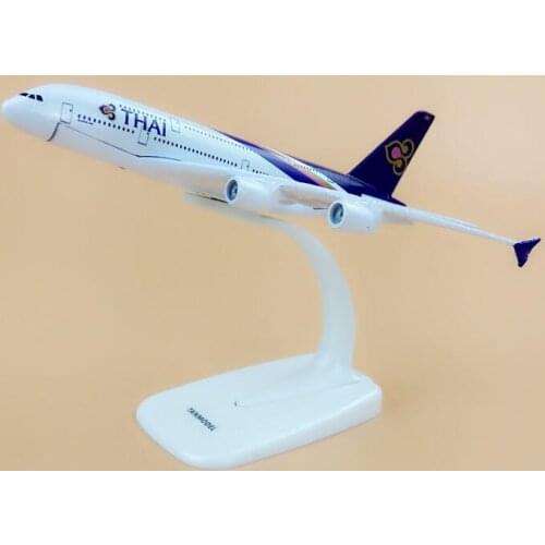 Chilren gift plane model A380 Thailand Airlines aircraft A380 Metal simulation airplane model for kid toys Christmas gift