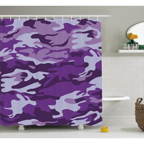 Camouflage Shower Curtain Vibrant Color Abstract Style Splashes Design Pattern Hunting Hobby Print Home Decor Bathroom Curtains