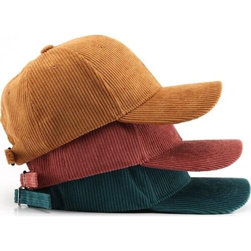 Men Corduroy Baseball Cap Women Spring Summer Embroidery Baseball Hat Men Outdoor Adjustable Sun Hat Vacation Casquette Gorras