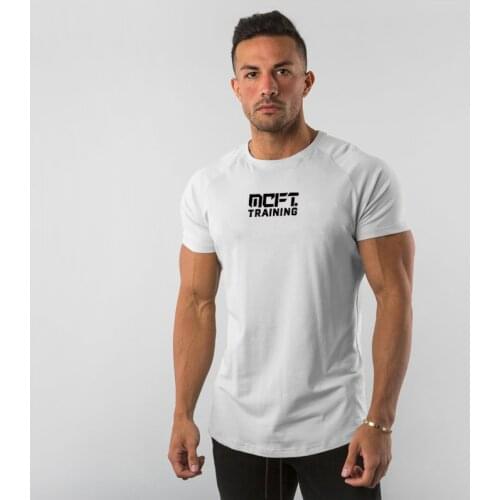 Compression Quick dry T-shirt Men Running Sport Skinny Short Tee Shirt Male Fitness Bodybuilding Workout White Tops Gym Clothing