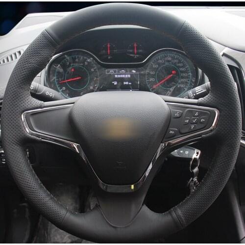 Black Artificial Leather Car Steering Wheel Cover for Chevrolet Cruze 2015 Volt 2016 2017 New Cruze