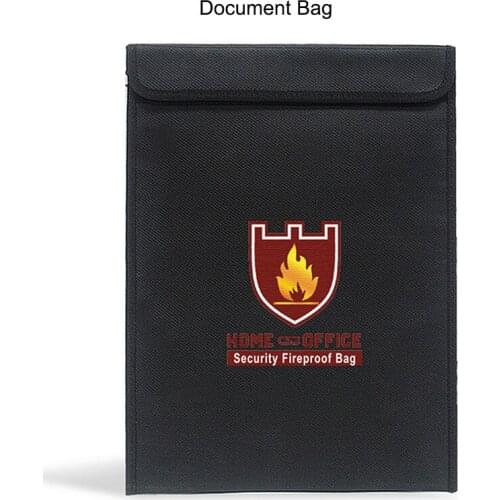 Fireproof Waterproof Fiberglass Document Bag Safe File Folder Storage Organizer Bag for Home Office Passport Banknote Storage