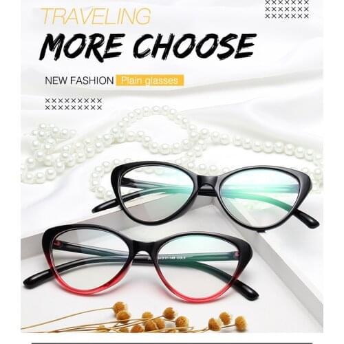 Trendy Spectacle frame cat eye Glasses frame Women clear lens brand Designer Eyewear optical myopia nerd black purple eyeglasses