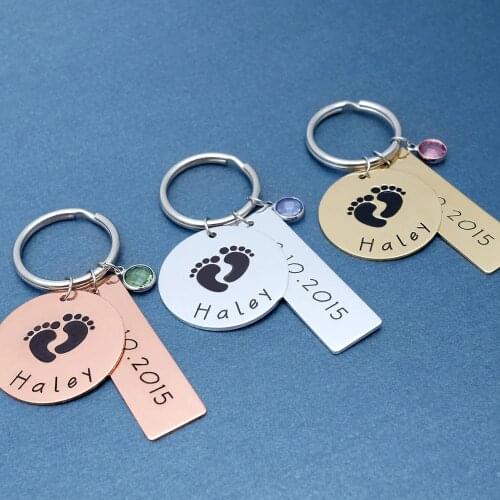 Personalized Baby Footprint Keychain Custom Foot Print Keychain Mothers Day Gift New Mom Gift Miscarriage Keepsake