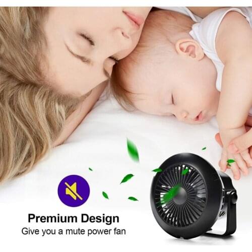 Camping Fan Portable Tent Fan with Hanging Hook Rechargeable USB Personal Fan X7XA