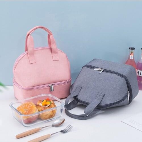 Portable Thermal Lunch Bag For Men Women Office Picnic Waterproof Breakfast Food Storage Bag Zipper Fresh Cooler Bags
