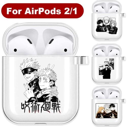 Japan Anime Jujutsu Kaisen Gojo Satoru Clear Cover for Airpods 2/1 Earphone Coque Soft Protector Airpods Covers Case Fundas