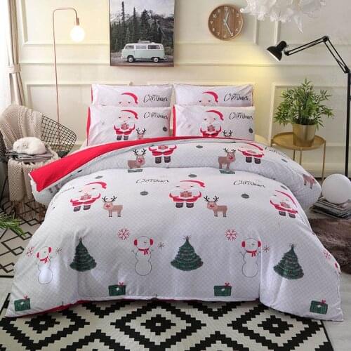 Christmas Cartoon Duvet Cover For Home Bedding Set Printed Quilt 2 People Adult Decorations 2021 Nordic 150 Kids Queen King Size