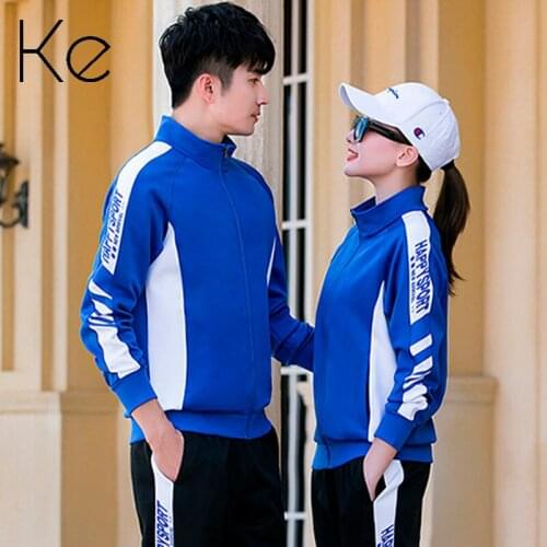 KE sport suits unisex man woman 5XL blue red black autumn long-sleeved fiber polyester sports set women tracksuit men