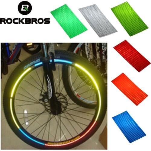 ROCKBROS Bike Wheel Rim DIY Light Decal Stickers Bicycle Reflective Sticker Cycling Safe Protector Accessories 6Colors 1pcs
