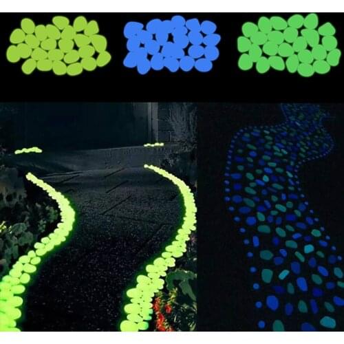 Luminous Stone 100/200pcs Glow In The Dark Stones Rocks for Outdoor Walkways Path Home Garden Fish Tank Decoration