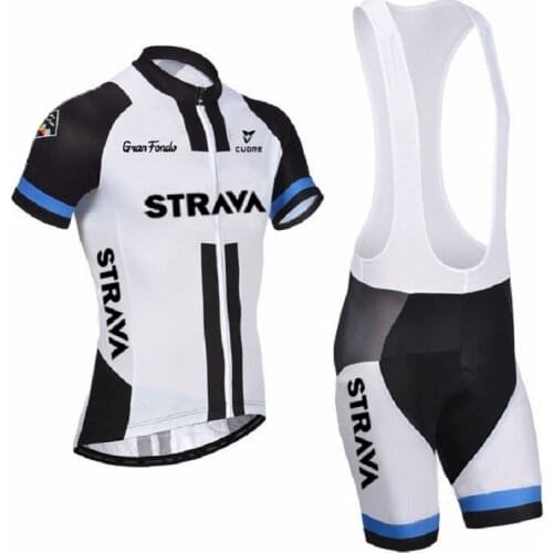 STRAVA Team Cycling Jersey 2021 Summer Breathable Bike Wear Short Sleeve Pant Set MTB Maillot Ciclismo Riding Cycling Clothing