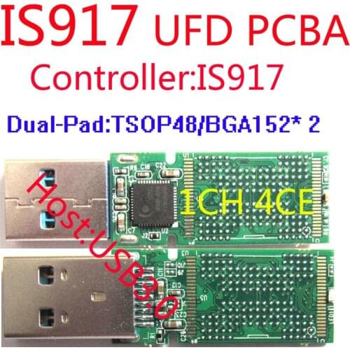 USB FLASH DRIVE PCBA, Dual-side Pads TSOP48+BGA152 , IS917 Controller, USB3.0 PCBA, DIY UFD KITS, flash disk PCBA, 917 UDISK PCB