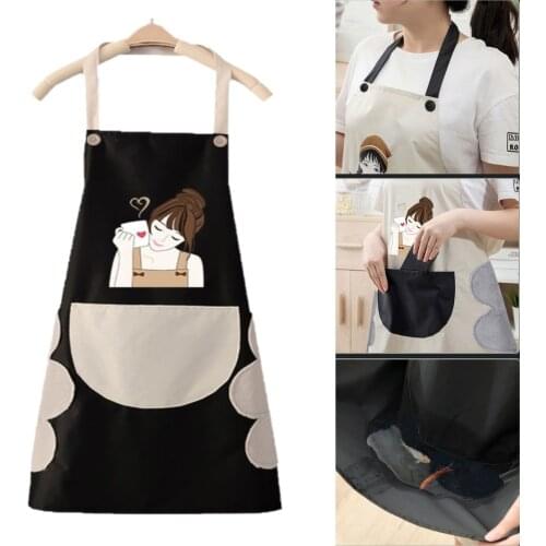 1Pcs Kitchen Wipeable Waterproof Oil-Proof Cartoon Wreath Rabbit Kitchen Nail Shop Apron for Women Baking Accessories New
