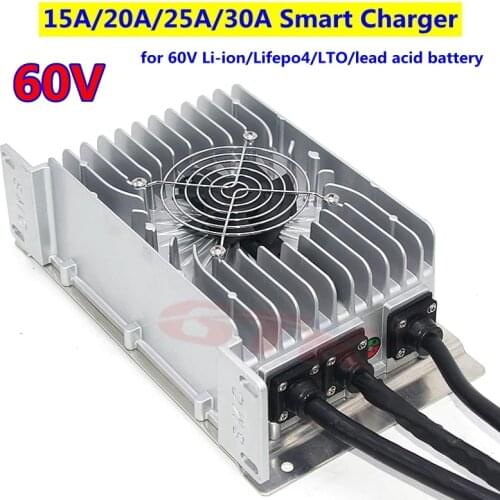 Fast lithium battery Charger 60V 15A 20A 25A 30A Smart Charger for 60V 16s Li-ion 20S Lifepo4 25S LTO battery pack