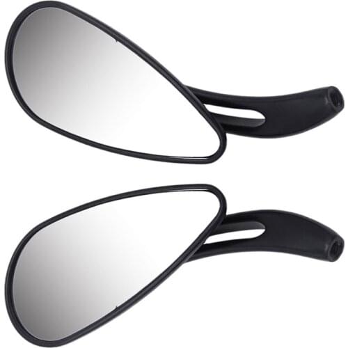 1 Pair Universal Motorcycle Rearview Mirrors Classic Black Shell Side-view Mirror For Most Moto Bike For Harley Kawasaki Yamaha