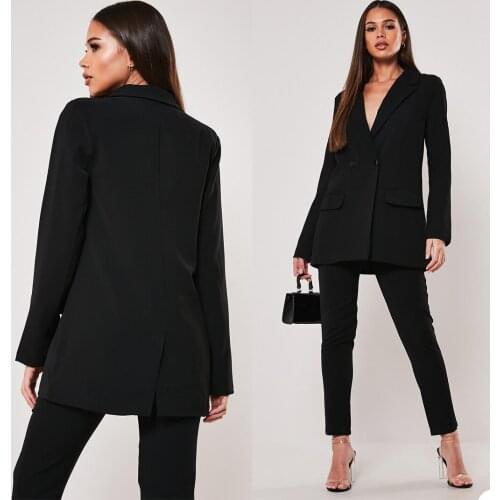 Elegant Fashion Women Suits Custom Made Peaked Lapel Slim Fit Double Breasted Blazer Streetwear Office Lady Casual Coat 2 Pieces