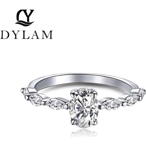 Wedding Ring 925 Sterling Silver Classic Eternity CZ ngagement Rings For Women noble Temperament Statement Wedding Jewelry