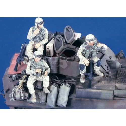 1/35 Resin Figure Model Kit modern US Crew in Iraq War (3 Figures) toy Resin Model Miniature resin figure Unassembly Unpainted