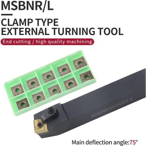 1pc MSBNR1616H12 MSBNR2020K12 MSBNL2525M12 External Turning Tool Holder SNMG Carbide Inserts MSBNR/L Lathe Cutting Tools Set