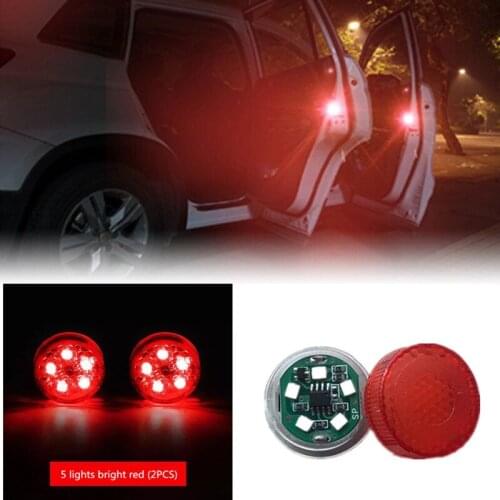 2x LED Car Door Warning Lights Accessories Sticker For SEAT Leon 1 2 3 MK3 FR Cordoba Ibiza Arosa For Fiat 500 Suzuki Swift Sx4