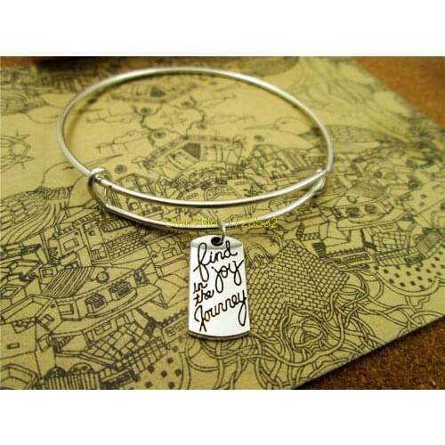 3pcs/lot Hot sale 65mm bracelets bangles with 20*10mm Find Joy in the Journey,charms, pendant