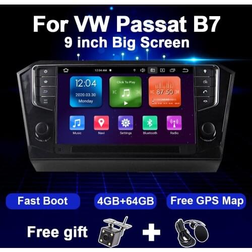 4G+64G Android Car Radio Multimedia Video Player For VW Volkswagen Passat B7 GPS Navigation 9 inch Screen Auto Audio Subwoofer