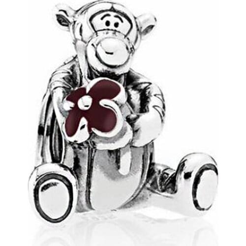 Btuamb High Quality Silver Color Fashion Tigger Flower Beads Fit Orginal Pandora Charms Bracelets for Women DIY Bijoux Jewelry