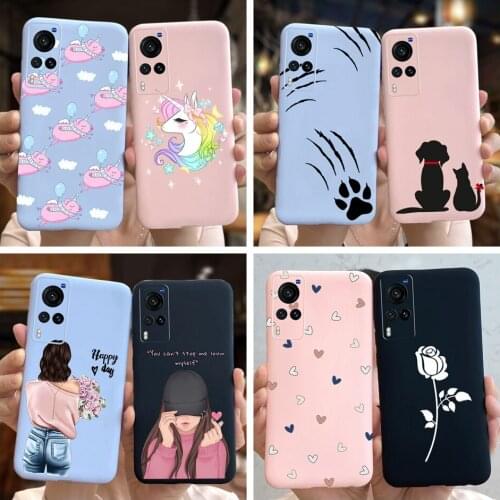 For VIVO X60 X60T Case New fashion Cute Colorful Soft TPU Back Cover For Vivo X60 T X 60 V2045 Phone Case Liquid Silicone Coque