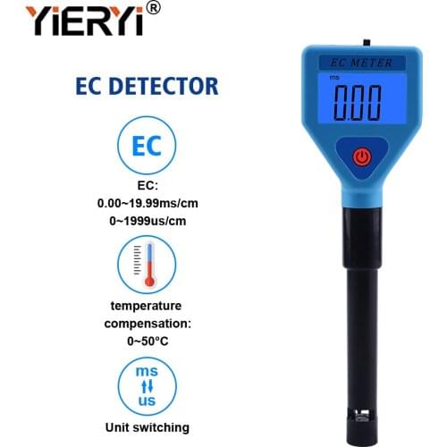 Yieryi EC-98303 EC Meter Digital Water Quality Monitor Tester Water Analyzer for Pools Drinking Water Aquariums
