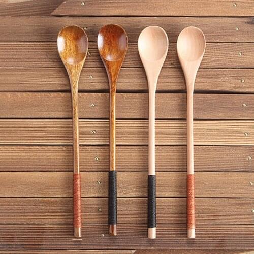 Wood Spoon for Honey Soup Dessert Coffee Tea Mixing Kitchen Utensil Tools Teaspoon Bamboo Wooden Spoon
