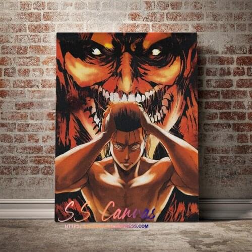 Attack on Titan Eren Jaeger Canvas Painting Home Decor Wall Art Pictures Bedroom Shingeki no Kyojin Decoration Prints Poster