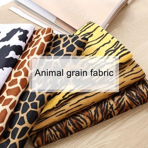 Animal Print Short Plush Fabric Leopard Tiger Striped Zebra Pattern Cloth For DIY Garment Toys Carpet Pillow Decorative Fabrics
